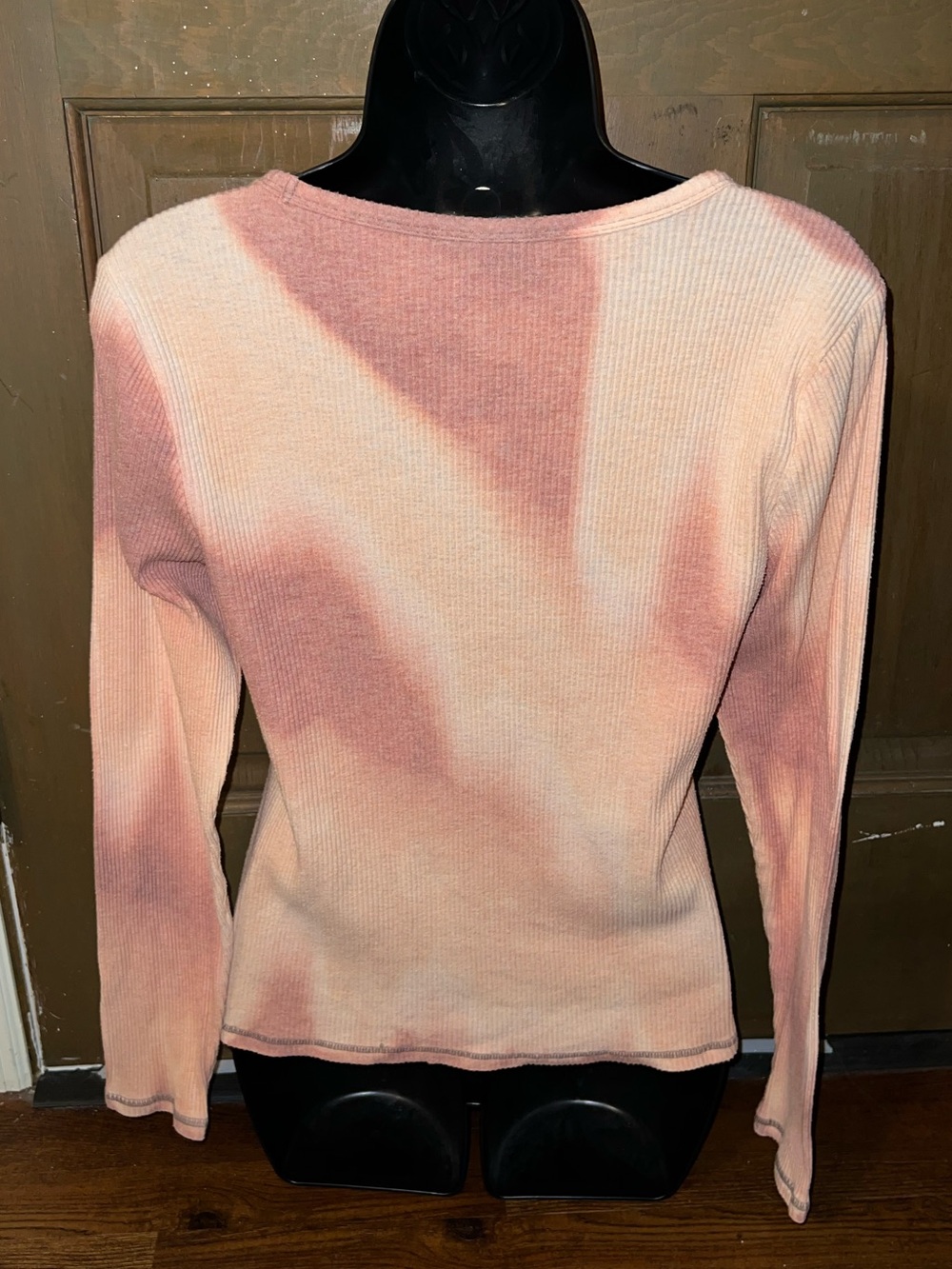 Old Navy Casual Ribbed Knit Neutral Long Sleeve Crewneck Layering Y2K Size L - Picture 5 of 8
